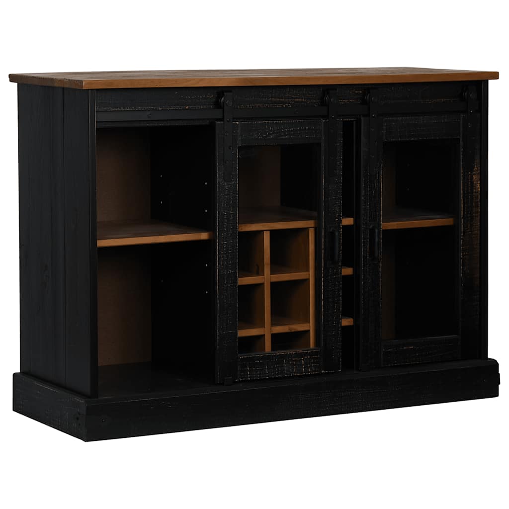 Sideboard HALDEN 2 συρόμενες πόρτες μαύρο 112x40x80 cm