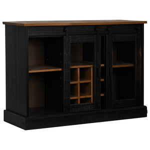 Sideboard HALDEN 2 συρόμενες πόρτες μαύρο 112x40x80 cm