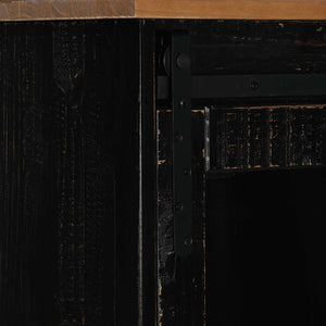 Sideboard HALDEN 2 συρόμενες πόρτες μαύρο 112x40x80 cm