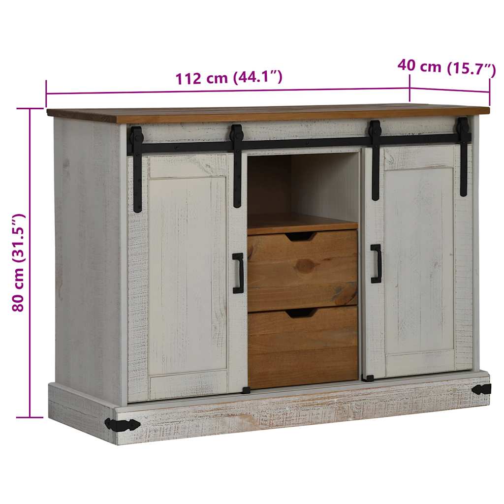 Sideboard HALDEN 2 συρόμενες πόρτες Λευκό 112x40x80 cm