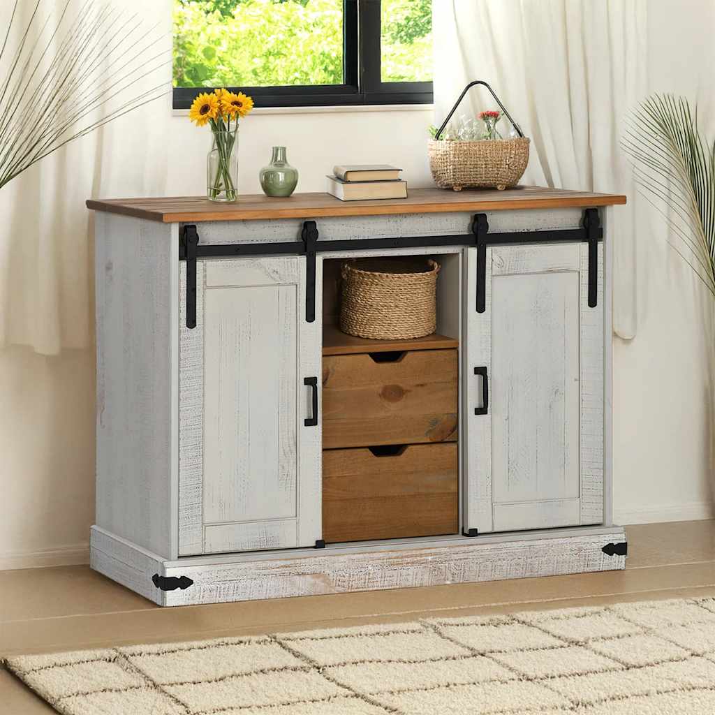 Sideboard HALDEN 2 συρόμενες πόρτες Λευκό 112x40x80 cm