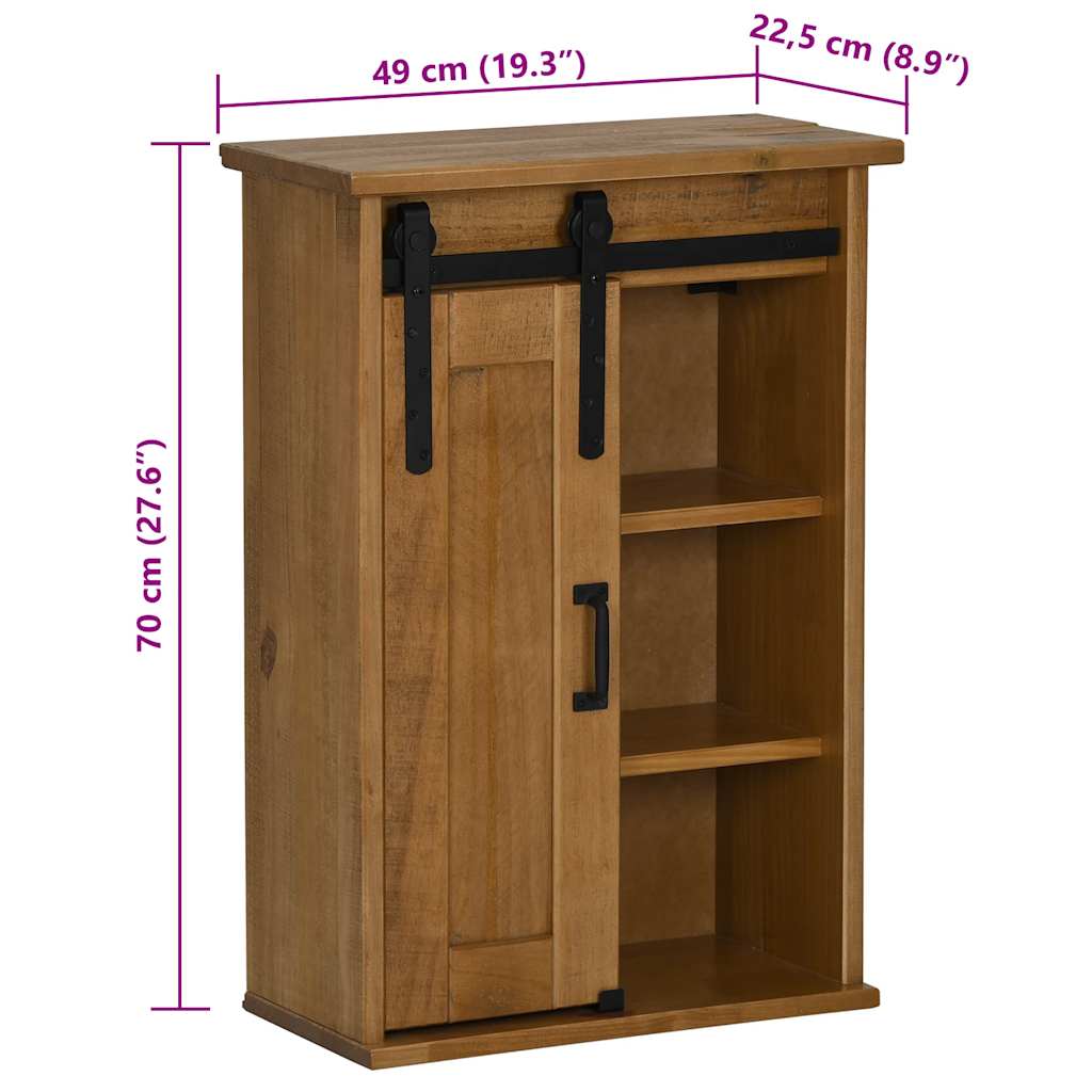 κρεμαστό ντουλάπι HALDEN με συρόμενη πόρτα 49x22,5x70 cm Πεύκο