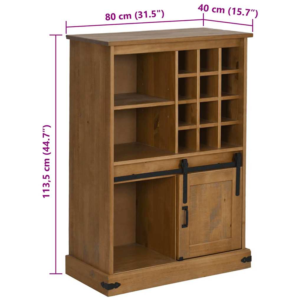 Ντουλάπι κρασιού HALDEN με ράφια κρασιού και συρόμενη πόρτα - Pakobazaar