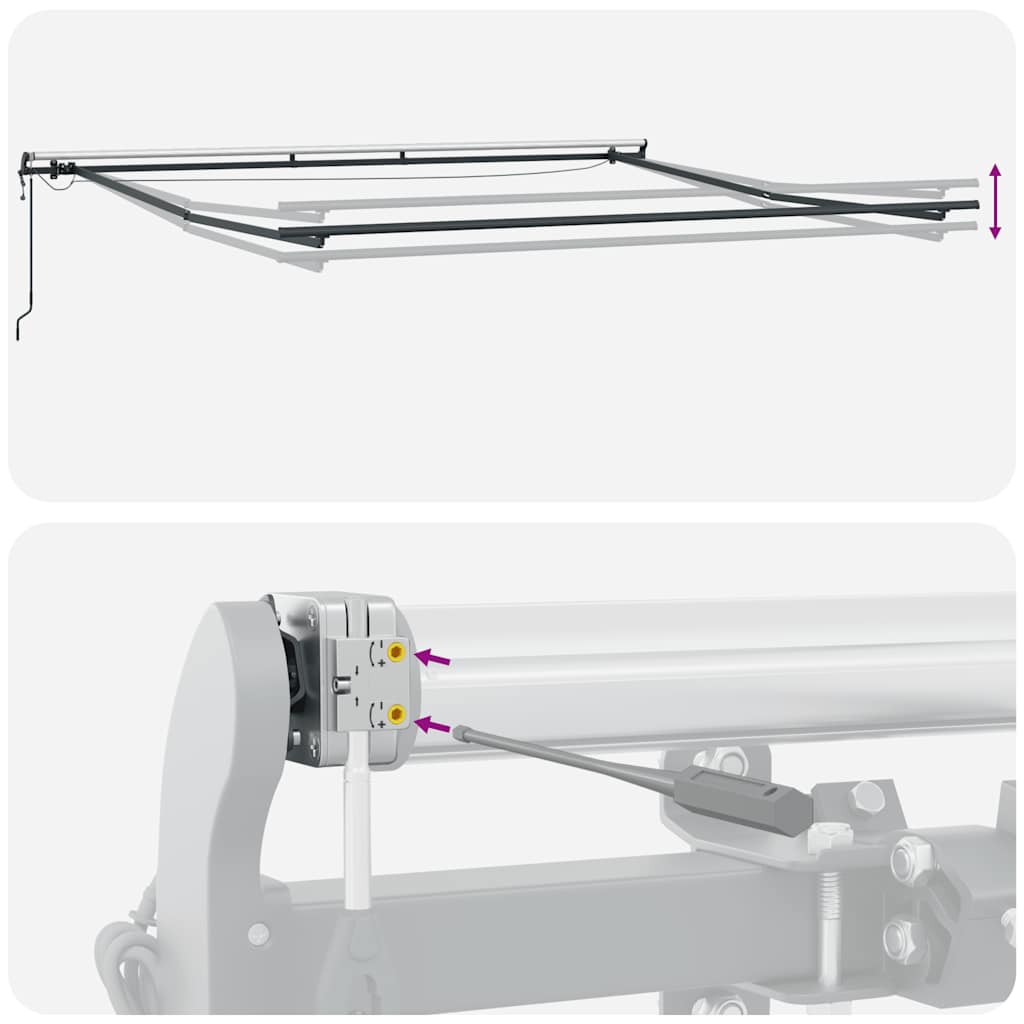 Τέντα Πτυσσόμενη Αυτόματη με LED Μπορντό 450x300 εκ. - Pakobazaar