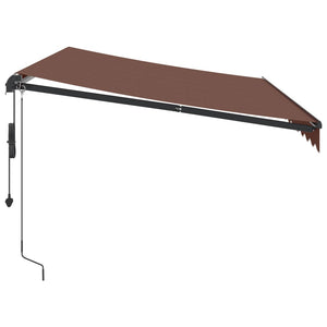 Τέντα Πτυσσόμενη Αυτόματη με LED Καφέ 350x250 εκ. - Pakobazaar