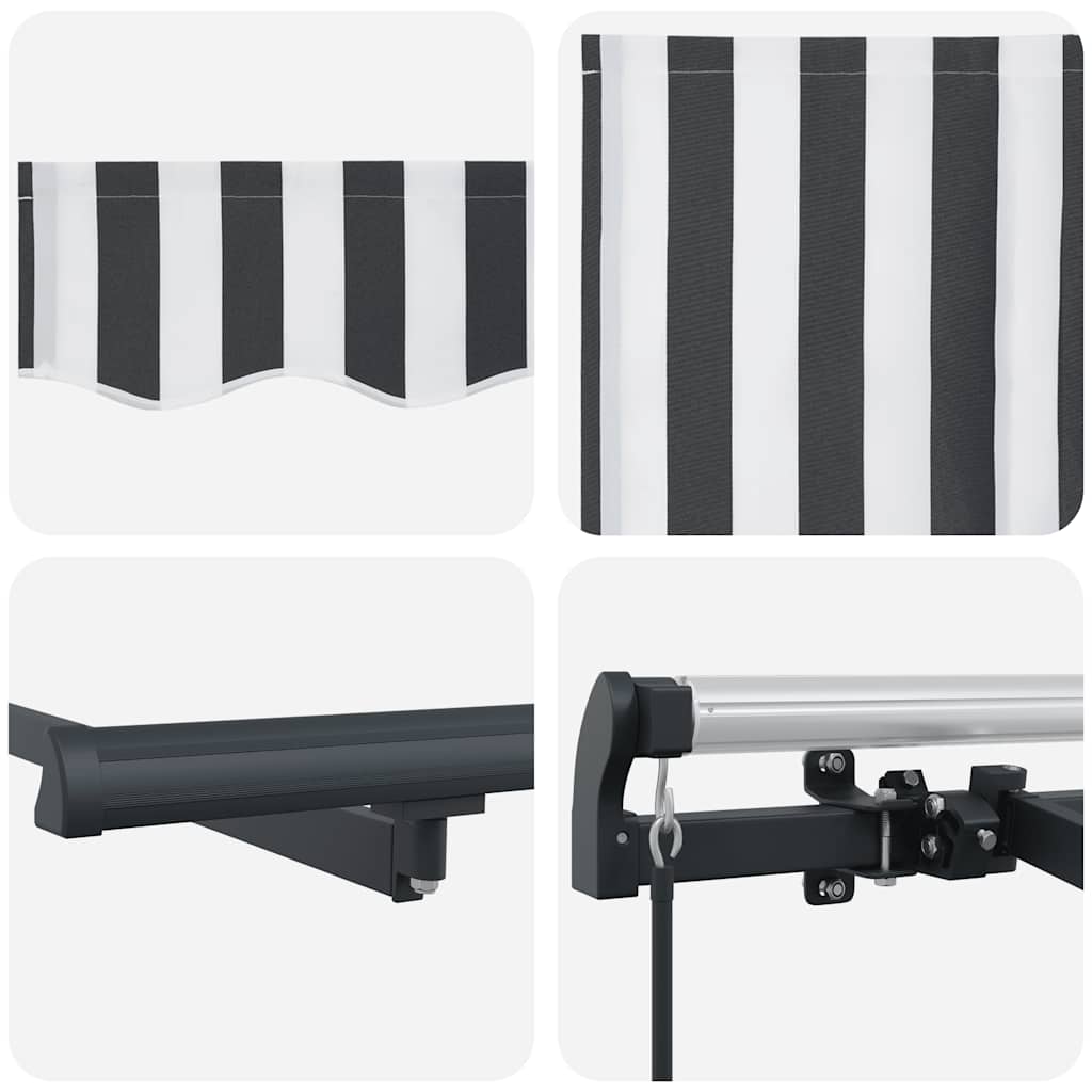 Τέντα Πτυσσόμενη Χειροκίνητη Ανθρακί / Λευκή 400x300 εκ. - Pakobazaar