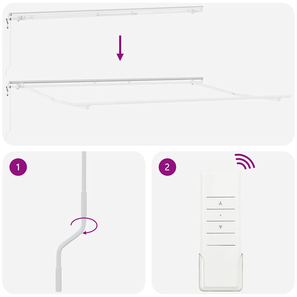 Τέντα Πτυσσόμενη Αυτόματη Ανθρακί / Λευκή 500x300 εκ.