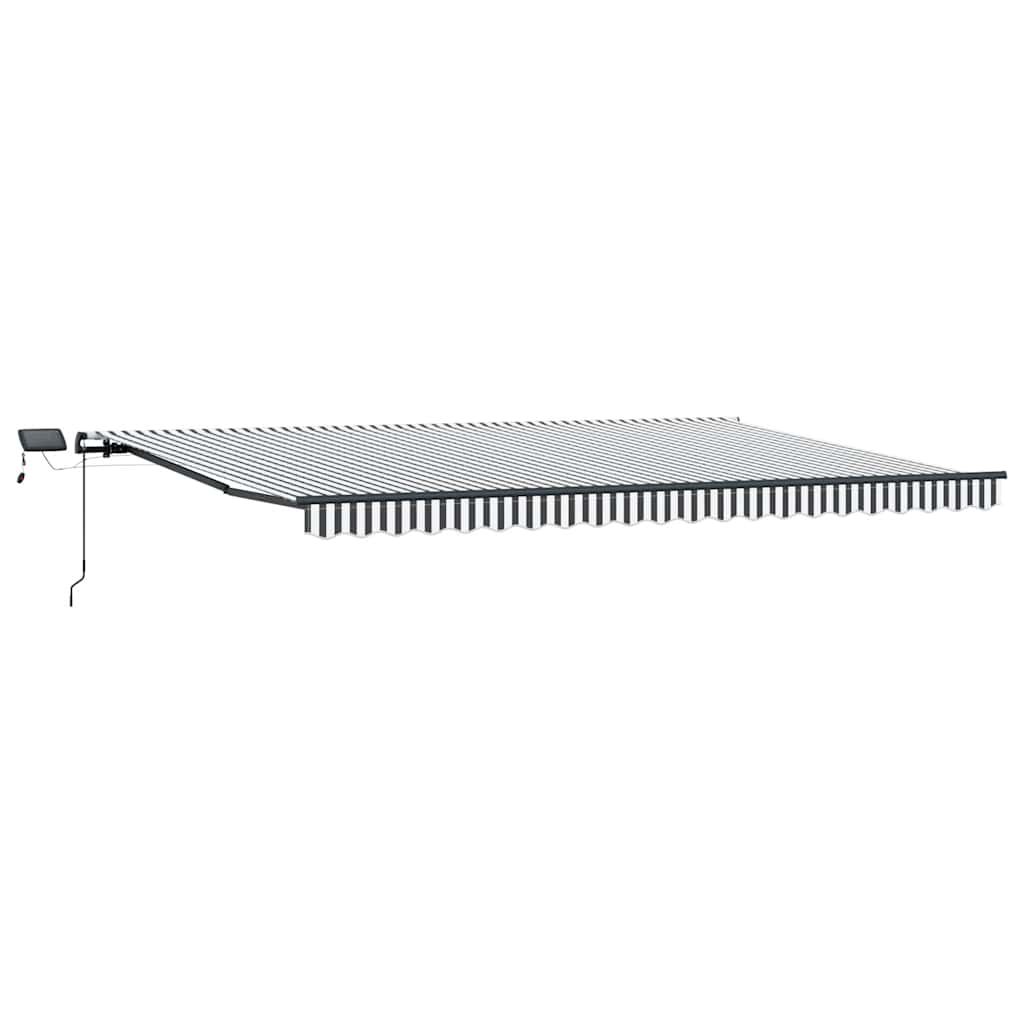 Τέντα Πτυσσόμενη Χειροκίνητη με LED Ανθρακί / Λευκή 500x300 εκ.