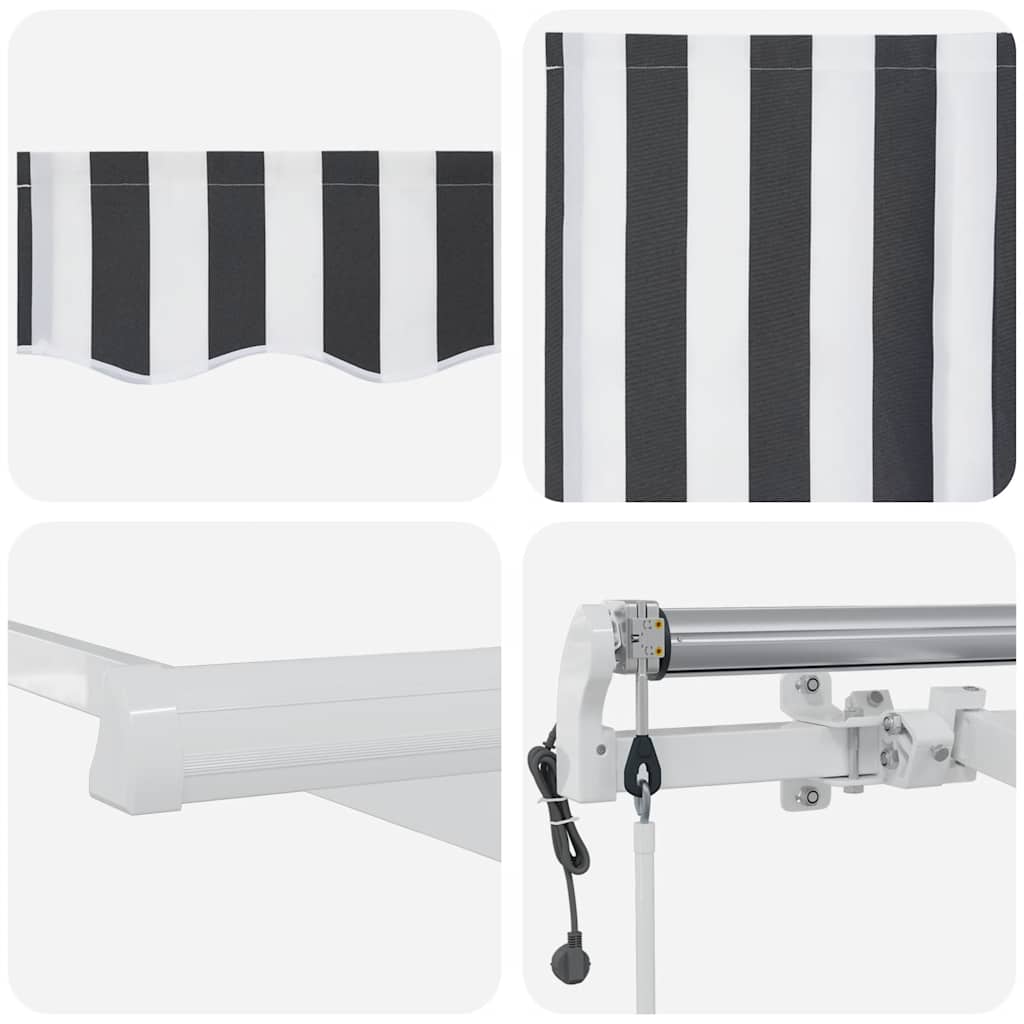 Τέντα Πτυσσόμενη Αυτόματη Ανθρακί / Λευκή 600x300 εκ.