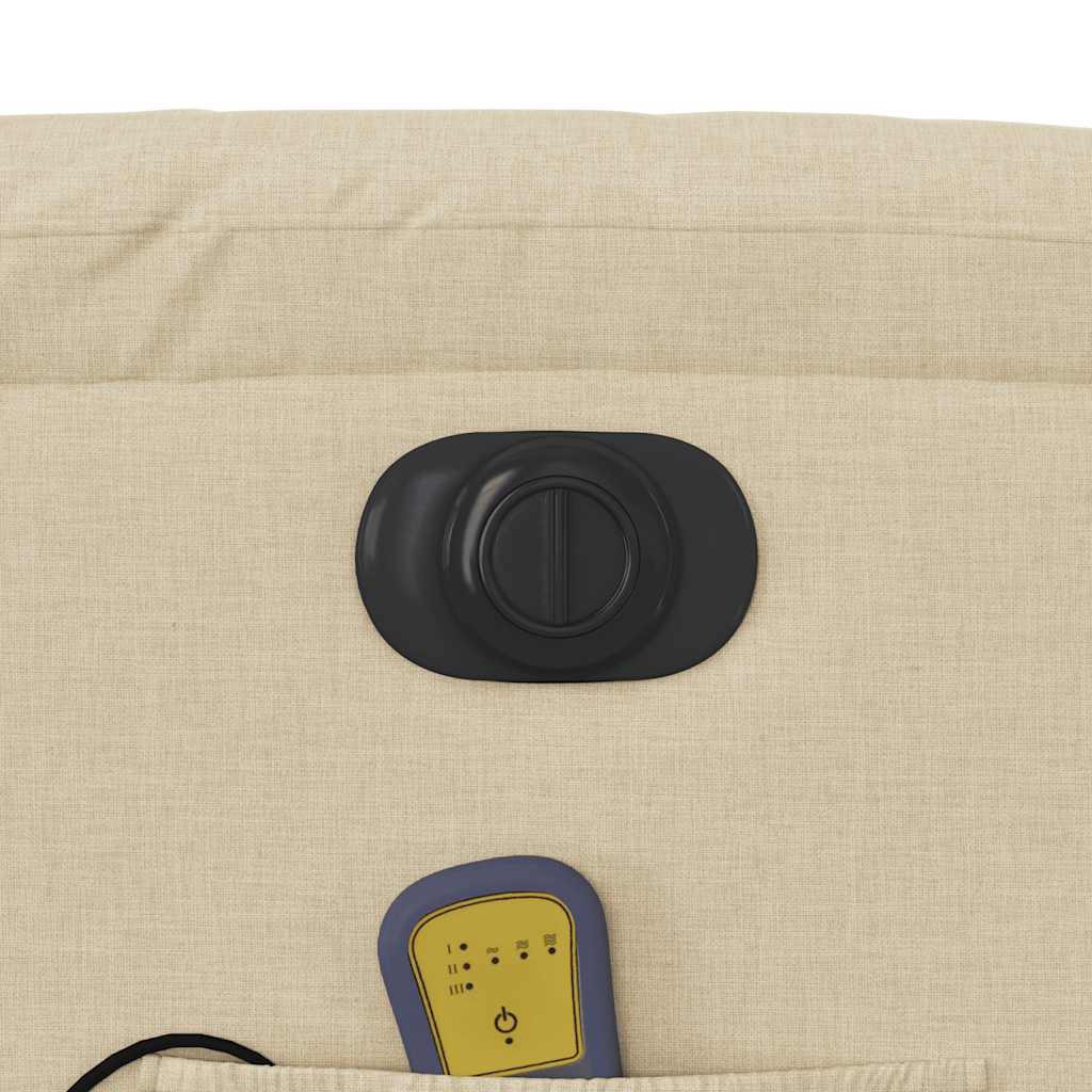 Πολυθρόνα Μασάζ Ανακλινόμενη Ηλεκτρική Κρεμ Υφασμάτινη