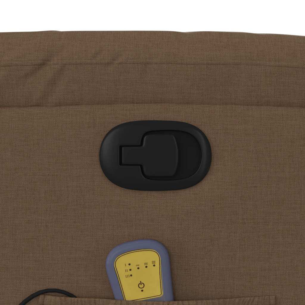 Πολυθρόνα Μασάζ Ανακλινόμενη με Ανύψωση Καφέ Υφασμάτινη - Pakobazaar