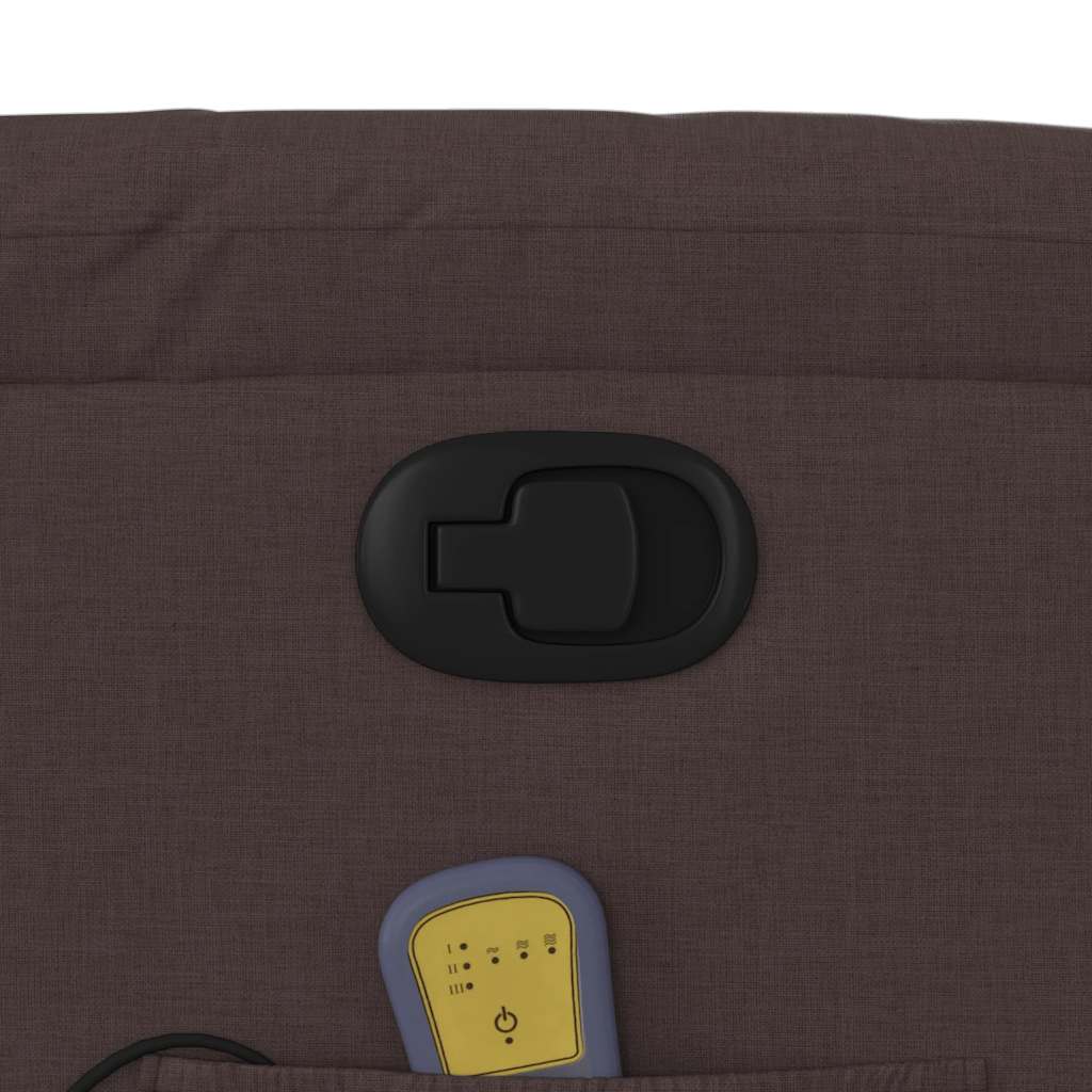 Πολυθρόνα Μασάζ Ανακλινόμενη με Ανύψωση Σκούρο Καφέ Υφασμάτινη - Pakobazaar
