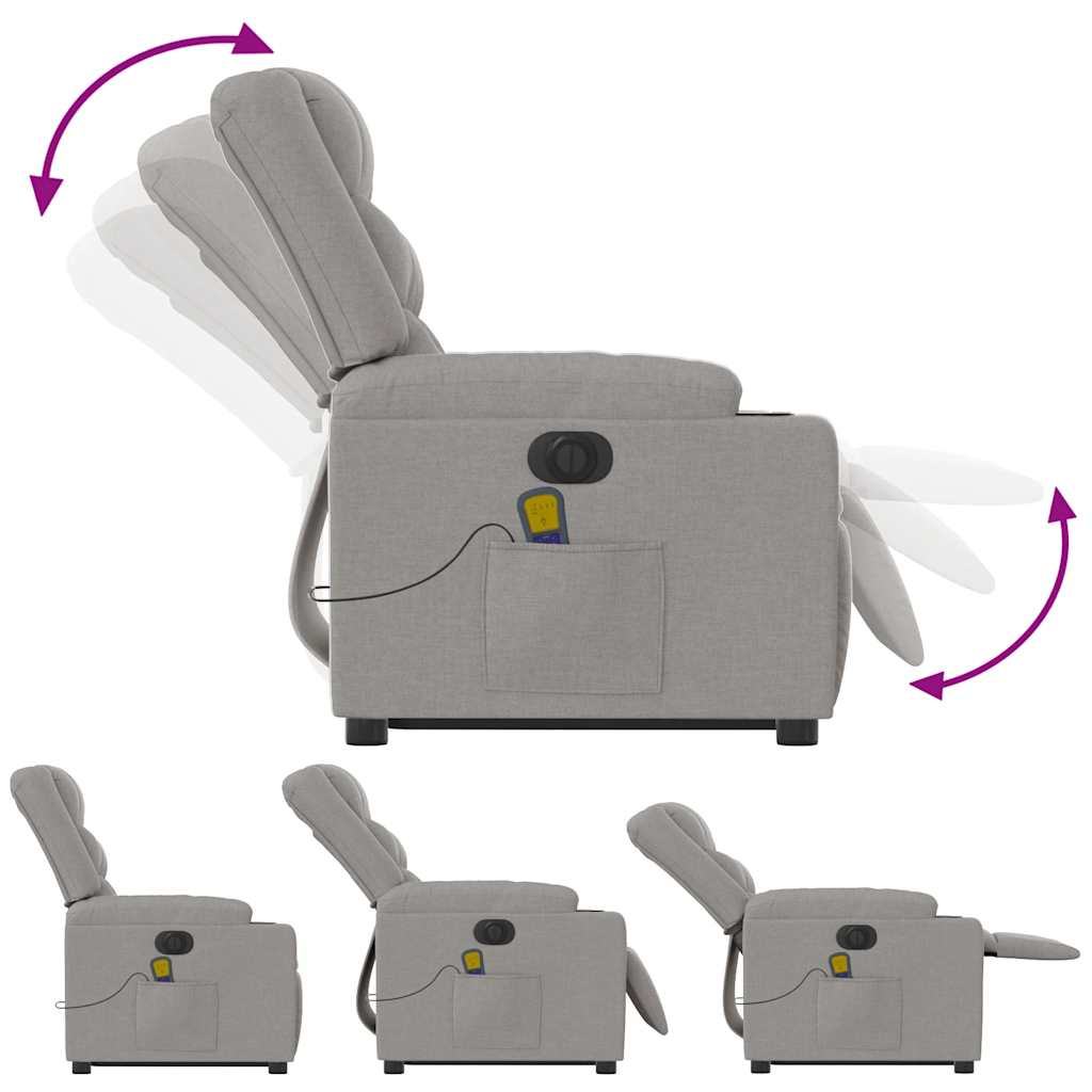 Ηλεκτρική όρθια πολυθρόνα μασάζ Ύφασμα Γκρι σύννεφο - Pakobazaar