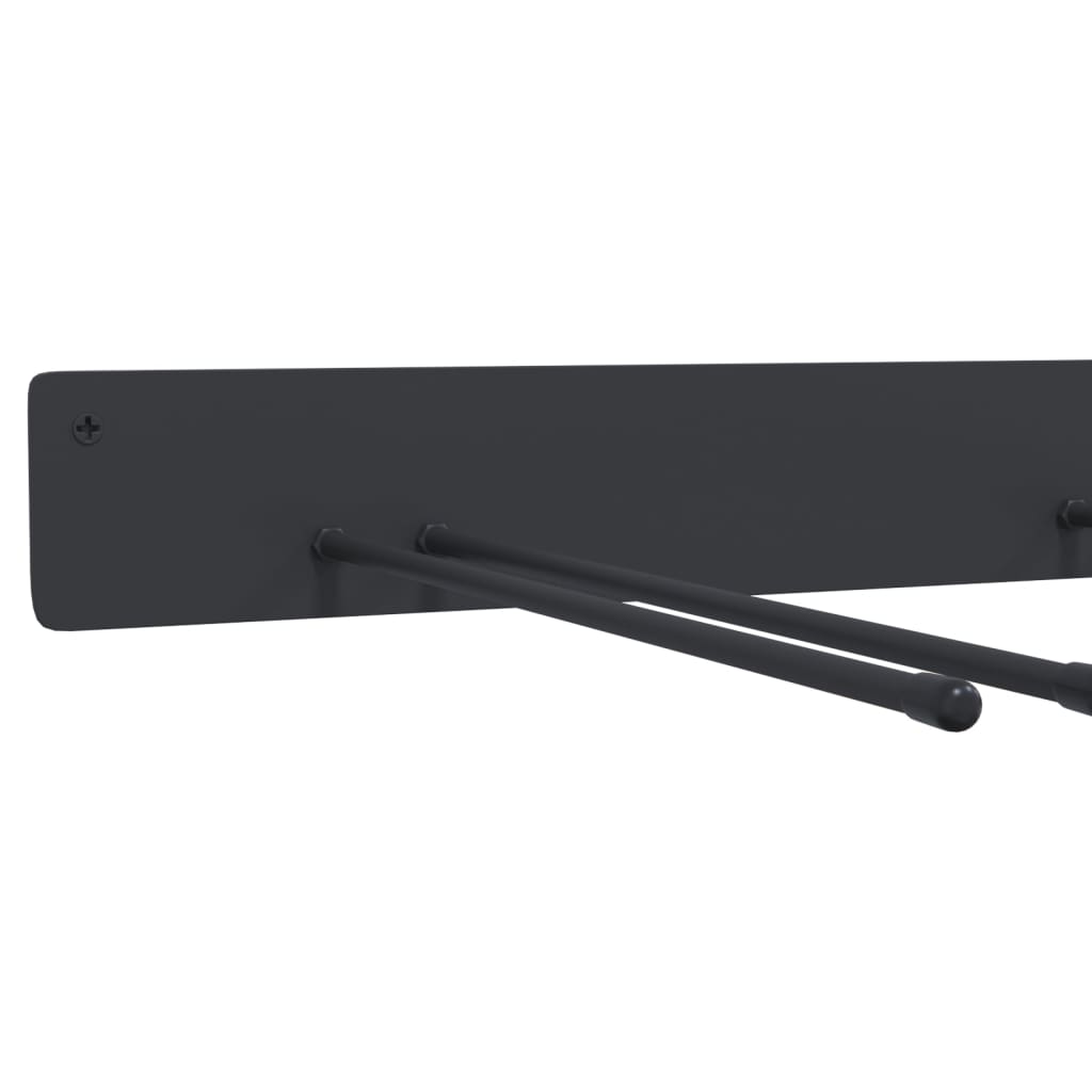 Ράφια Αποθ. Εργαλείων Κήπου Επιτοίχια Μαύρα από Ατσάλι