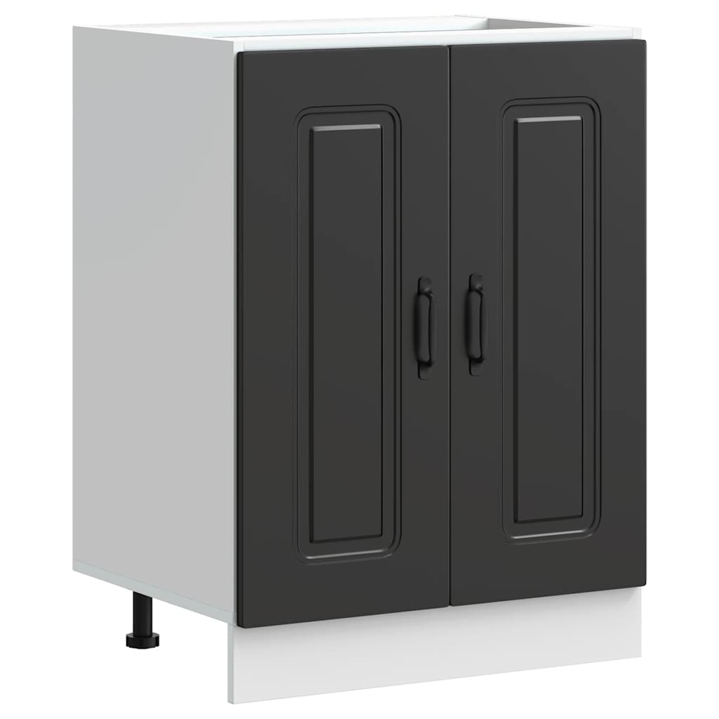 Ντουλάπι βάσης νεροχύτη Kalmar Μαύρο 60x46x81,5 εκ. Επεξ. Ξύλο - Pakobazaar