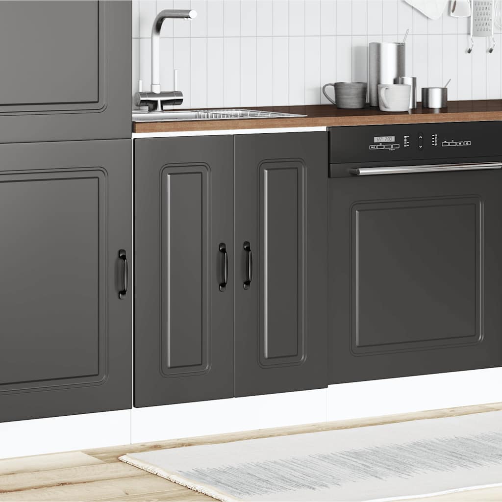 Ντουλάπι βάσης νεροχύτη Kalmar Μαύρο 60x46x81,5 εκ. Επεξ. Ξύλο - Pakobazaar