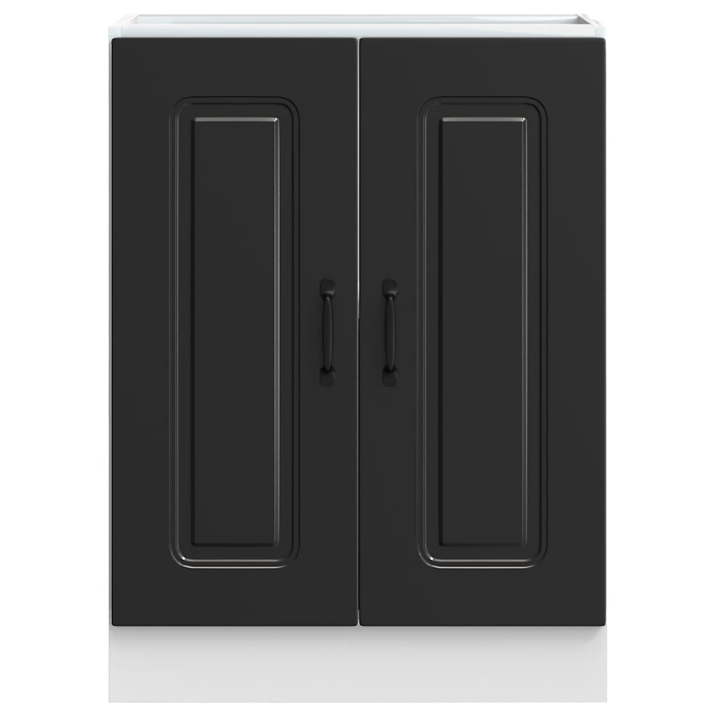 Ντουλάπι βάσης νεροχύτη Kalmar Μαύρο 60x46x81,5 εκ. Επεξ. Ξύλο - Pakobazaar