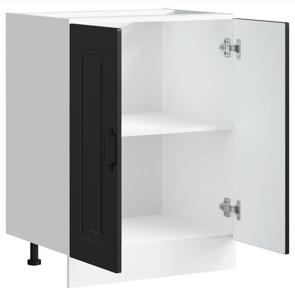 Ντουλάπι βάσης νεροχύτη Kalmar Μαύρο 60x46x81,5 εκ. Επεξ. Ξύλο - Pakobazaar