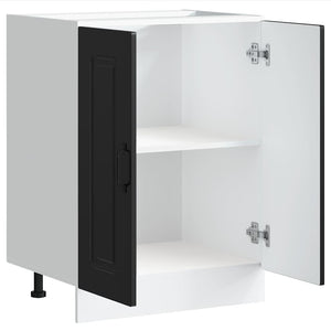Ντουλάπι βάσης νεροχύτη Kalmar Μαύρο 60x46x81,5 εκ. Επεξ. Ξύλο - Pakobazaar