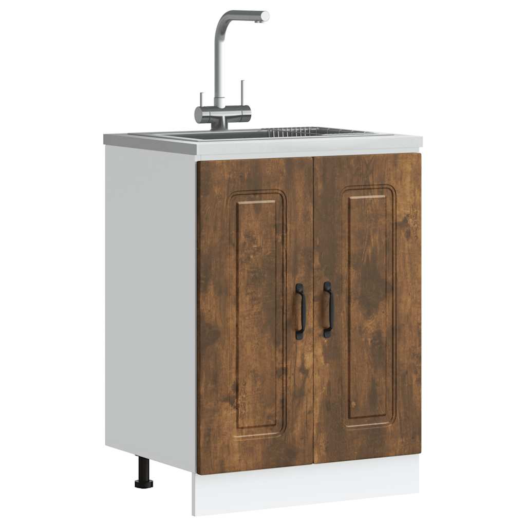 Ντουλάπι βάσης νεροχύτη Kalmar Καπνιστή δρυς 60x46x81,5 εκ. - Pakobazaar