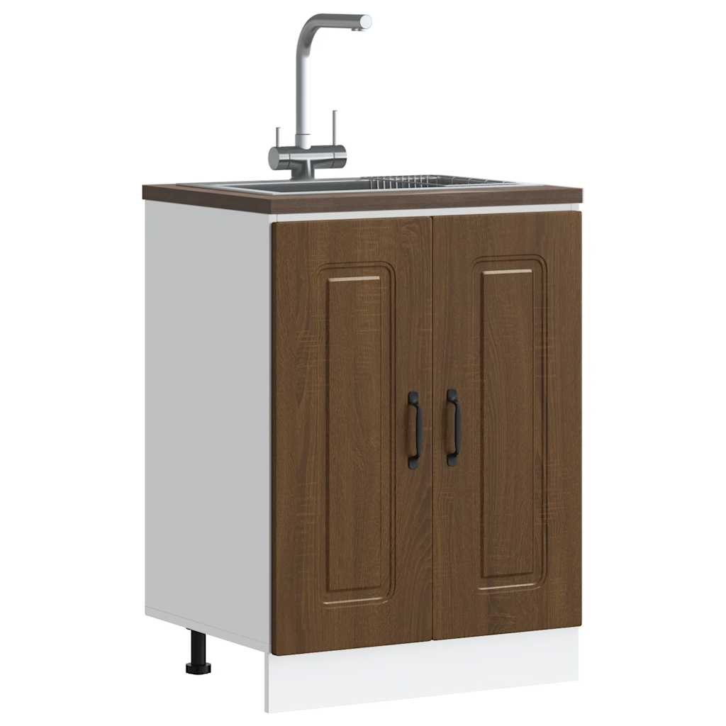 Ντουλάπι βάσης νεροχύτη Kalmar Καφέ δρυς 60x46x81,5 εκ.