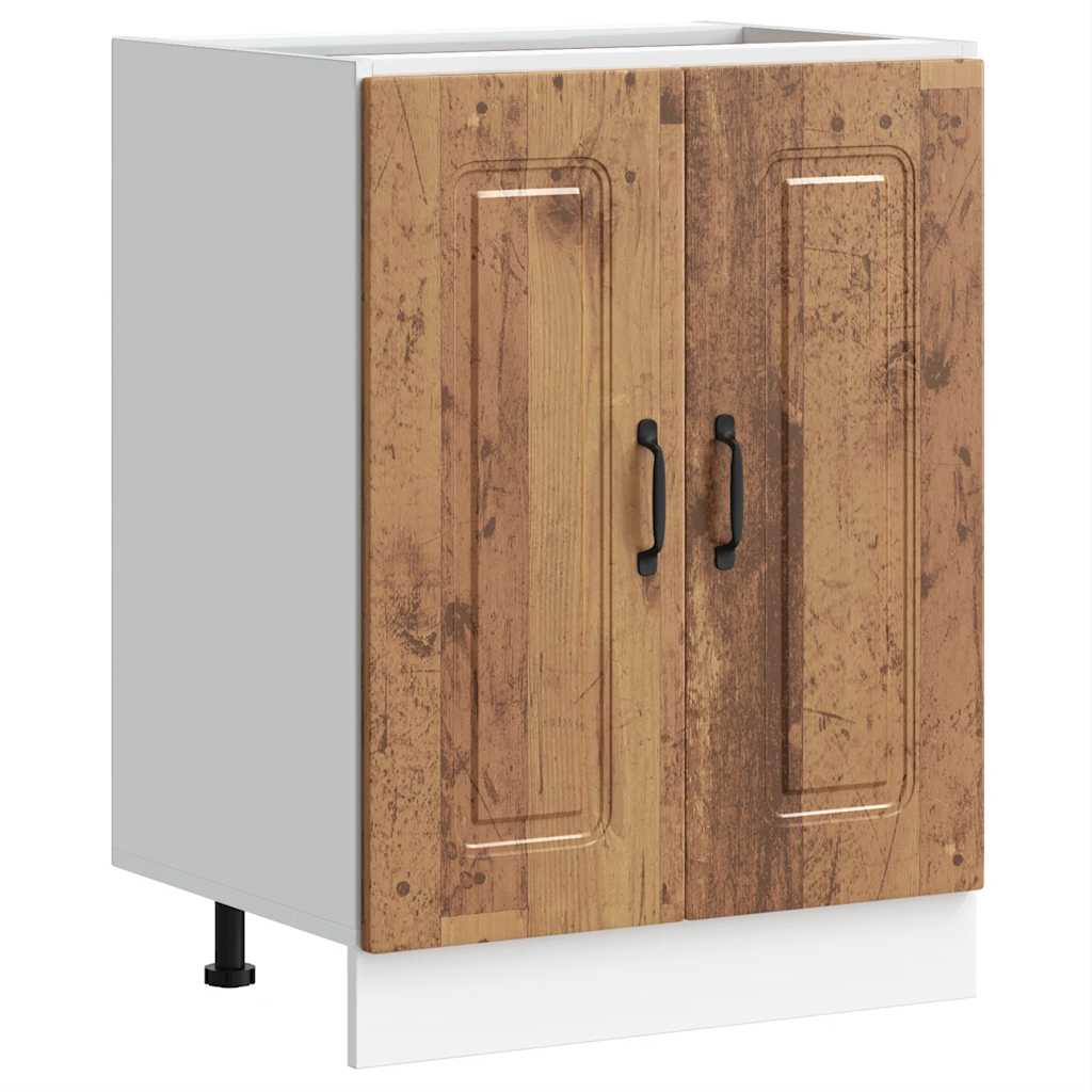 Ντουλάπι βάσης νεροχύτη Kalmar Παλαιού Ξύλου 60x46x81,5 εκ.