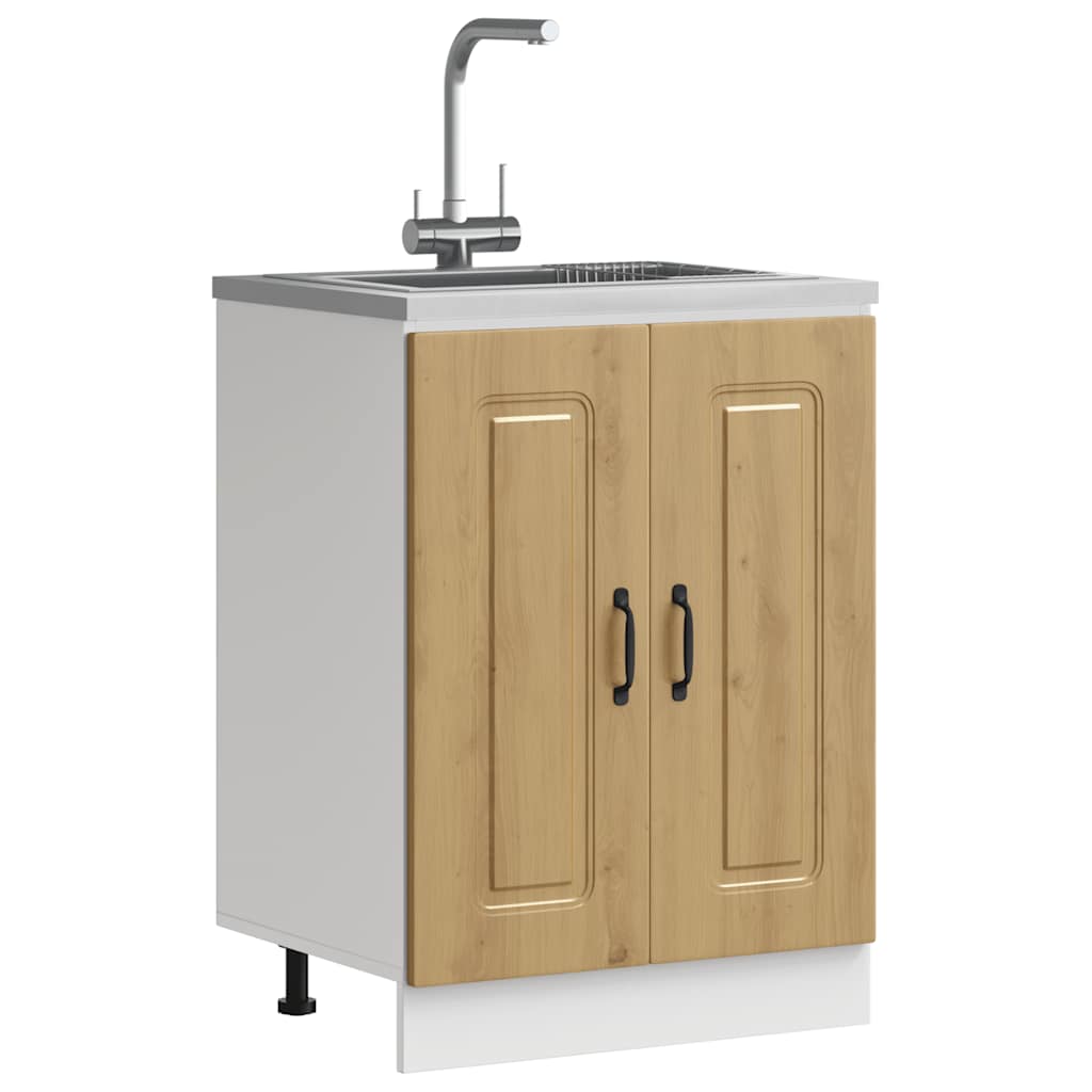 Ντουλάπι βάσης νεροχύτη Kalmar Αρτισιανή Δρυς 60x46x81,5 εκ.