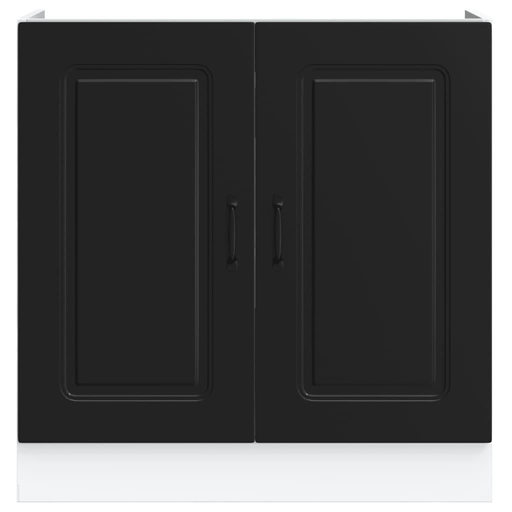 Ντουλάπι βάσης νεροχύτη Kalmar Μαύρο 80x46x81,5 εκ. Επεξ. Ξύλο - Pakobazaar