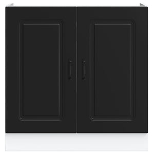 Ντουλάπι βάσης νεροχύτη Kalmar Μαύρο 80x46x81,5 εκ. Επεξ. Ξύλο - Pakobazaar
