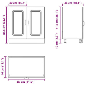 Ντουλάπι βάσης νεροχύτη Kalmar Καπνιστή δρυς 80x46x81,5 εκ. - Pakobazaar