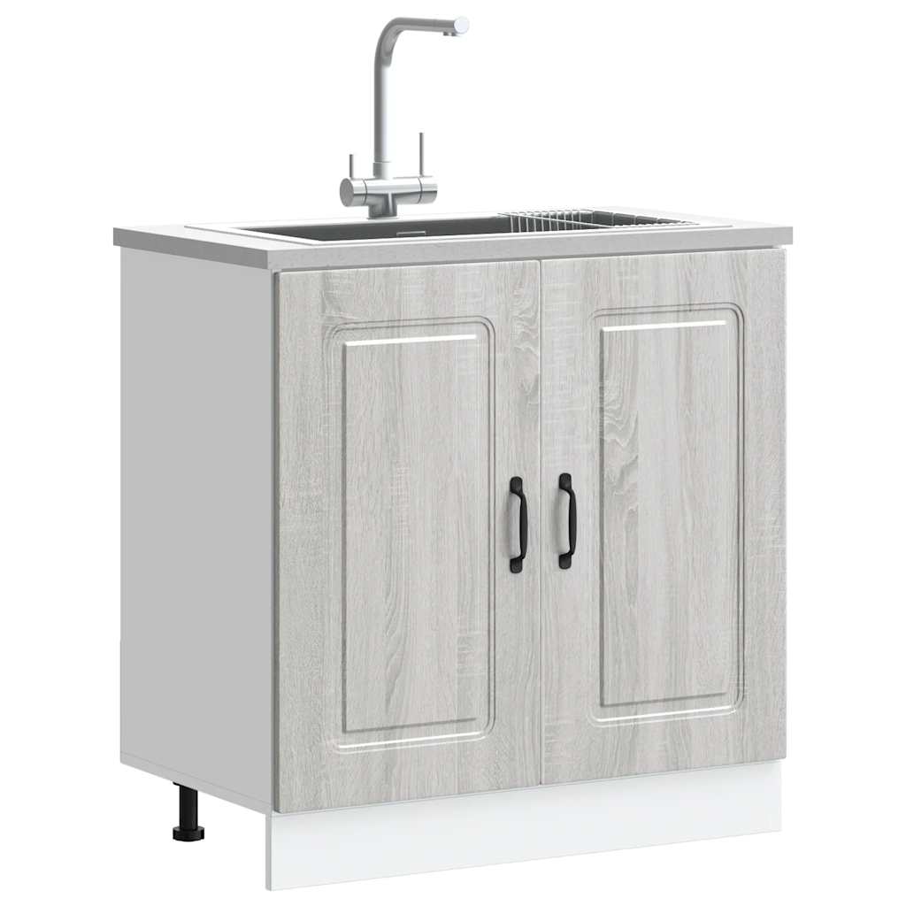 Ντουλάπι βάσης νεροχύτη "Kalmar" Γκρι Sonoma 80x46x81,5 cm - Pakobazaar