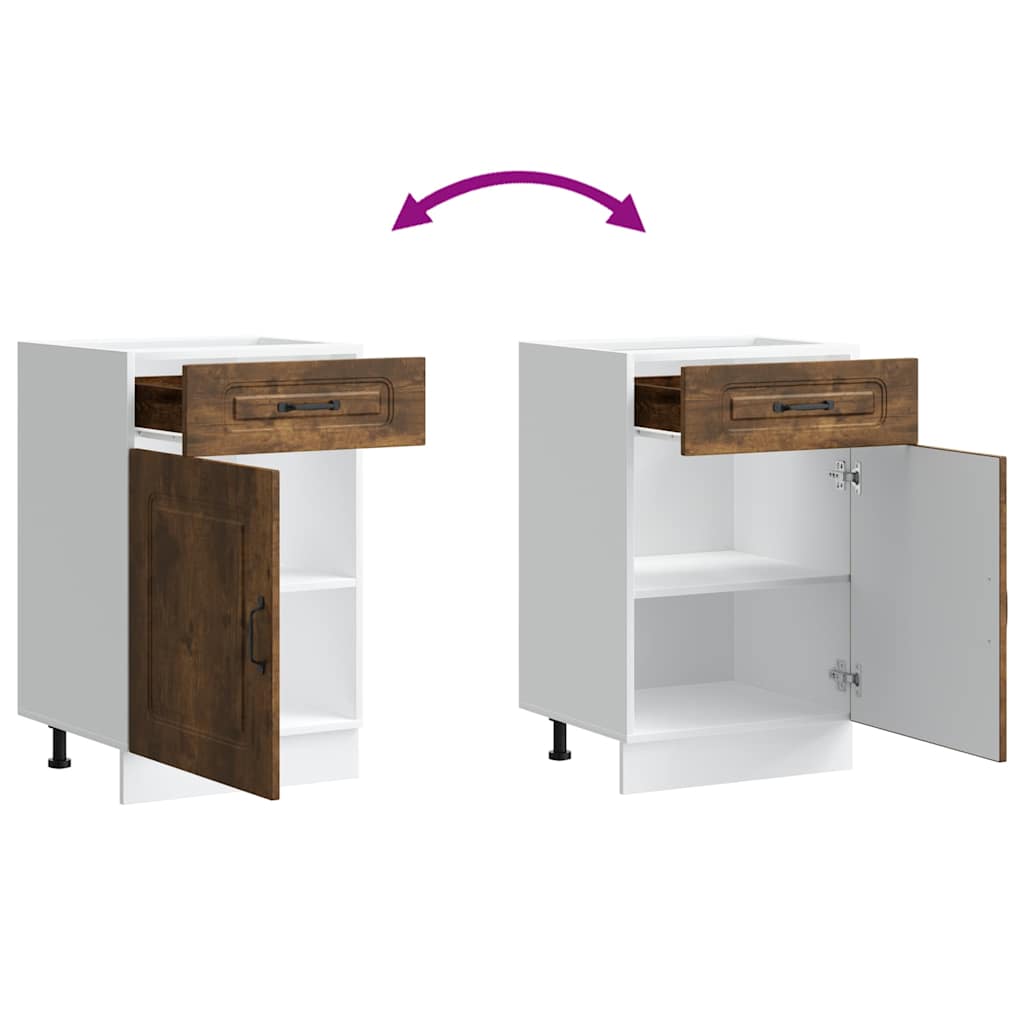 ντουλάπι βάσης κουζίνας Kalmar Καπνιστή δρυς Επεξεργασμένο Ξύλο