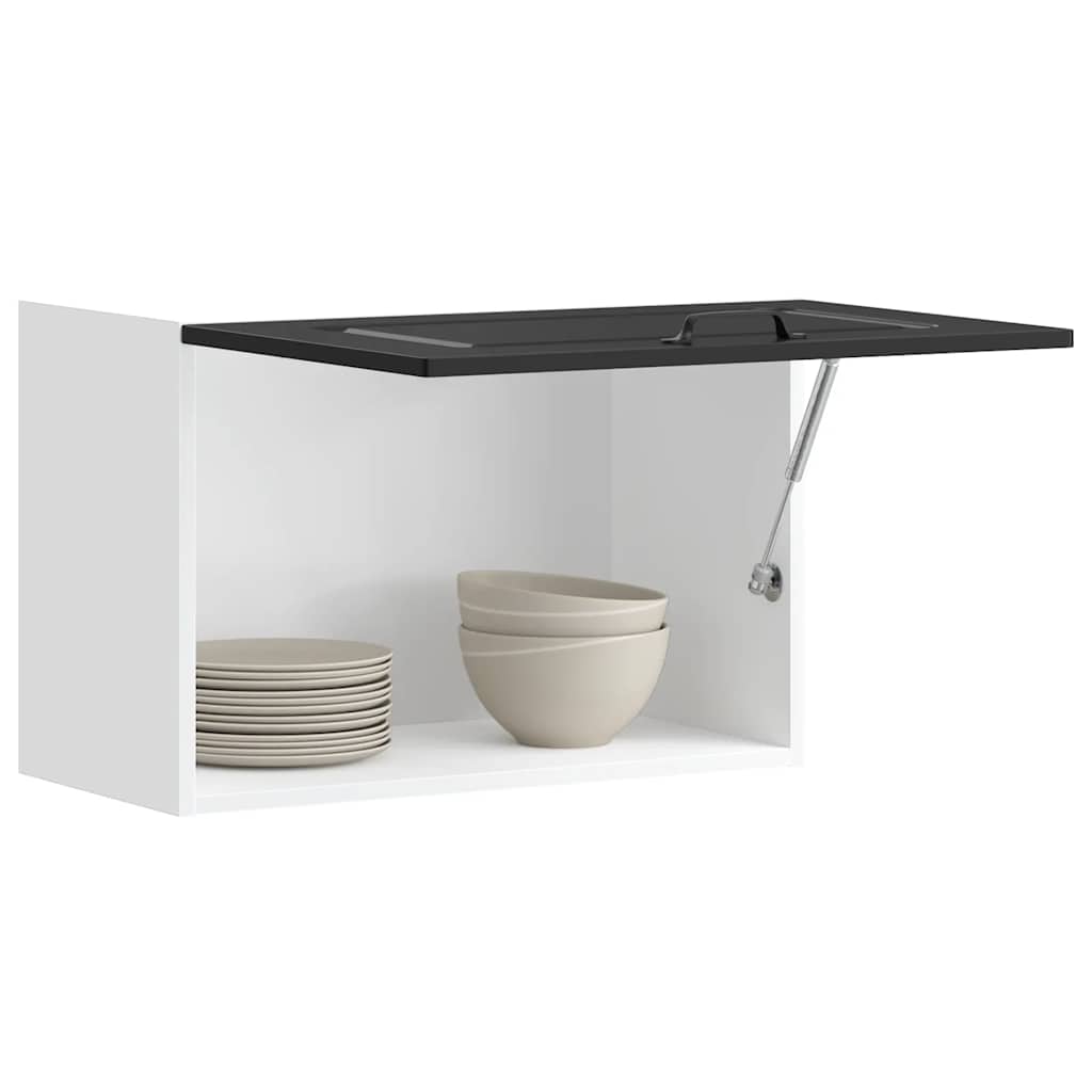 ντουλάπι τοίχου κουζίνας "Kalmar" Μαύρο κατασκευασμένο ξύλο - Pakobazaar