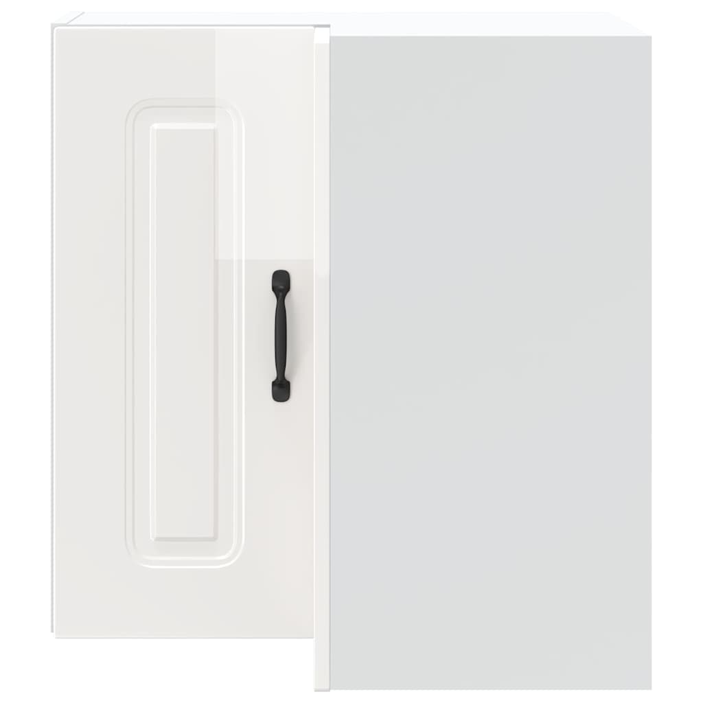 Γωνιακό ντουλάπι τοίχου κουζίνας "Kalmar" High Gloss White