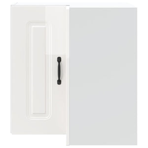 Γωνιακό ντουλάπι τοίχου κουζίνας "Kalmar" High Gloss White