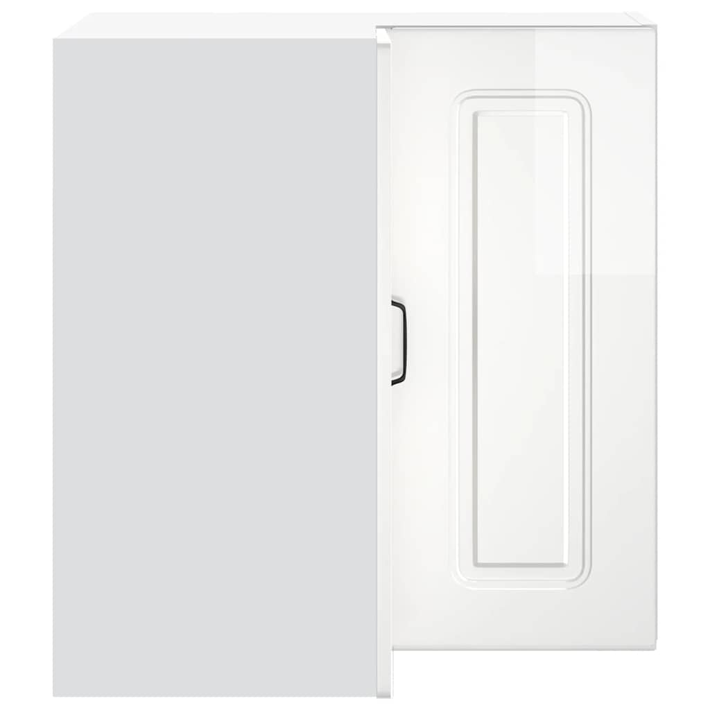 Γωνιακό ντουλάπι τοίχου κουζίνας "Kalmar" High Gloss White