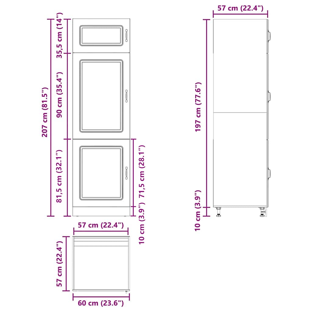 Ντουλάπι κουζίνας "Kalmar" Λευκό μηχανουργημένο ξύλο - Pakobazaar