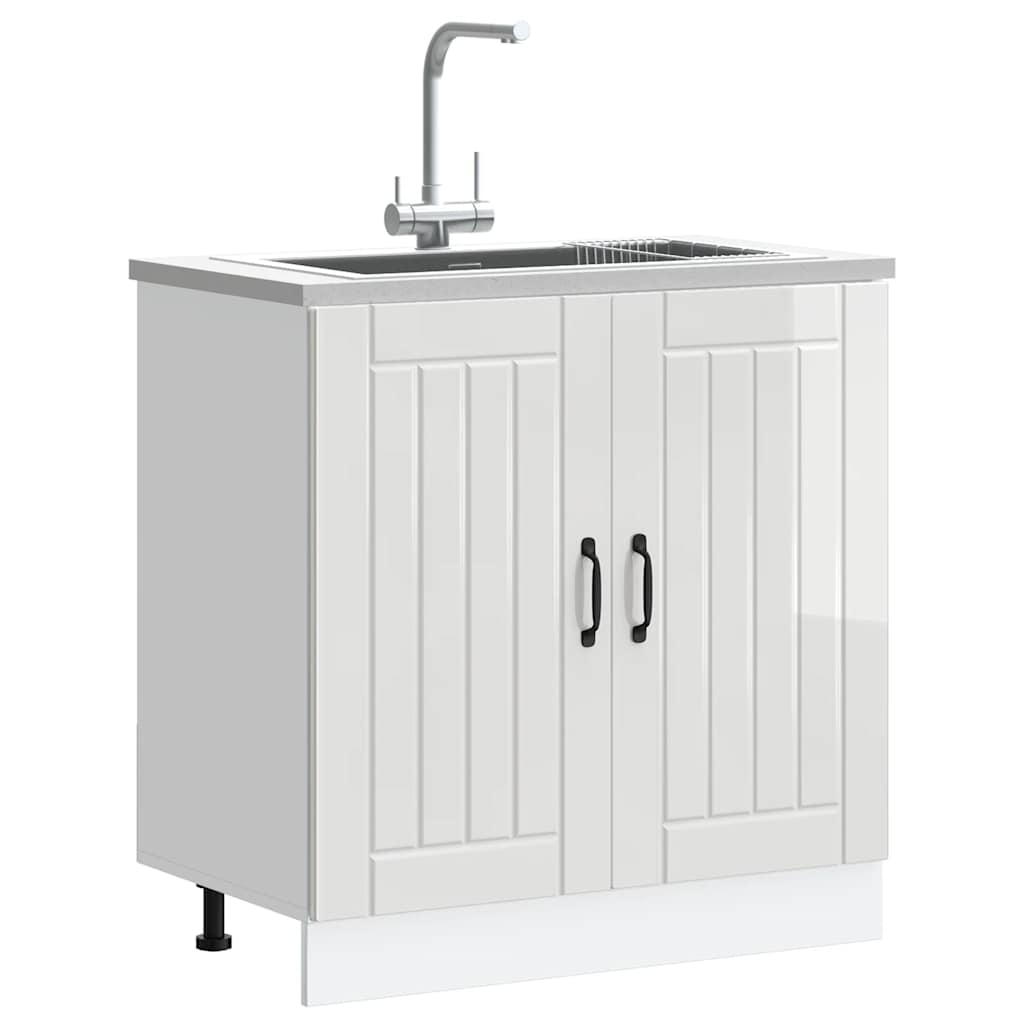Ντουλάπι βάσης νεροχύτη "Lucca" High Gloss White - Pakobazaar