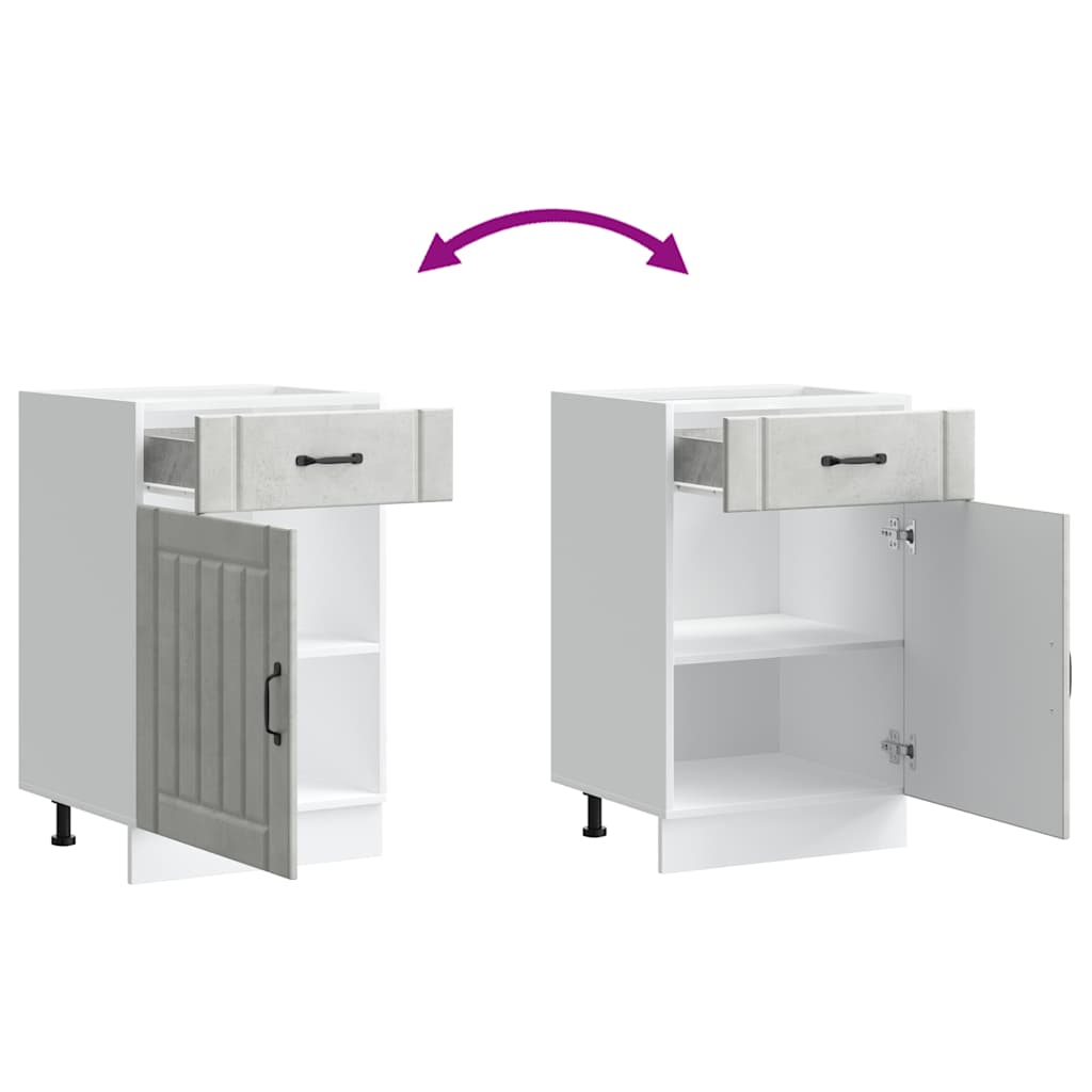 ντουλάπι βάσης κουζίνας Lucca Μπετόν Γκρι κατασκευασμένο ξύλο