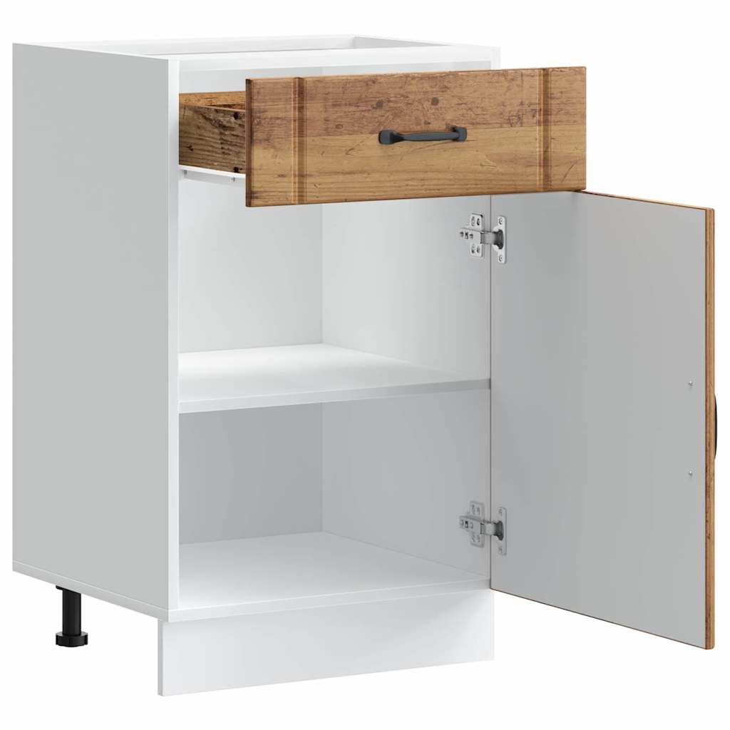 ντουλάπι βάσης κουζίνας Lucca Παλαιό ξύλο κατασκευασμένο ξύλο