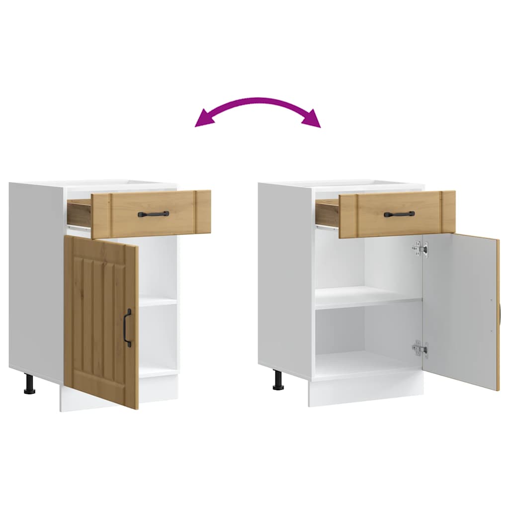 ντουλάπι βάσης κουζίνας Lucca Δρυς τεχνίτης κατασκευασμένο ξύλο