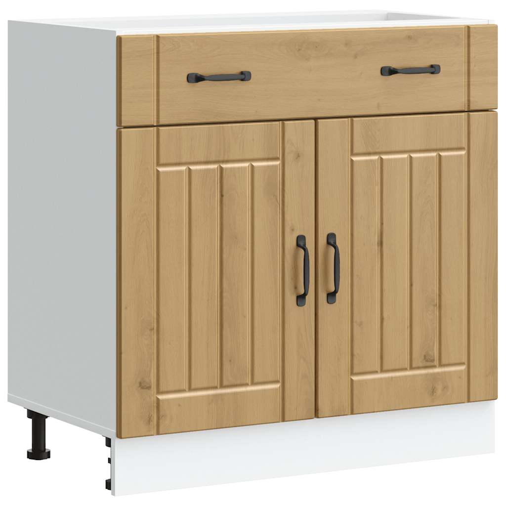 ντουλάπι βάσης κουζίνας Lucca Δρυς τεχνίτης κατασκευασμένο ξύλο