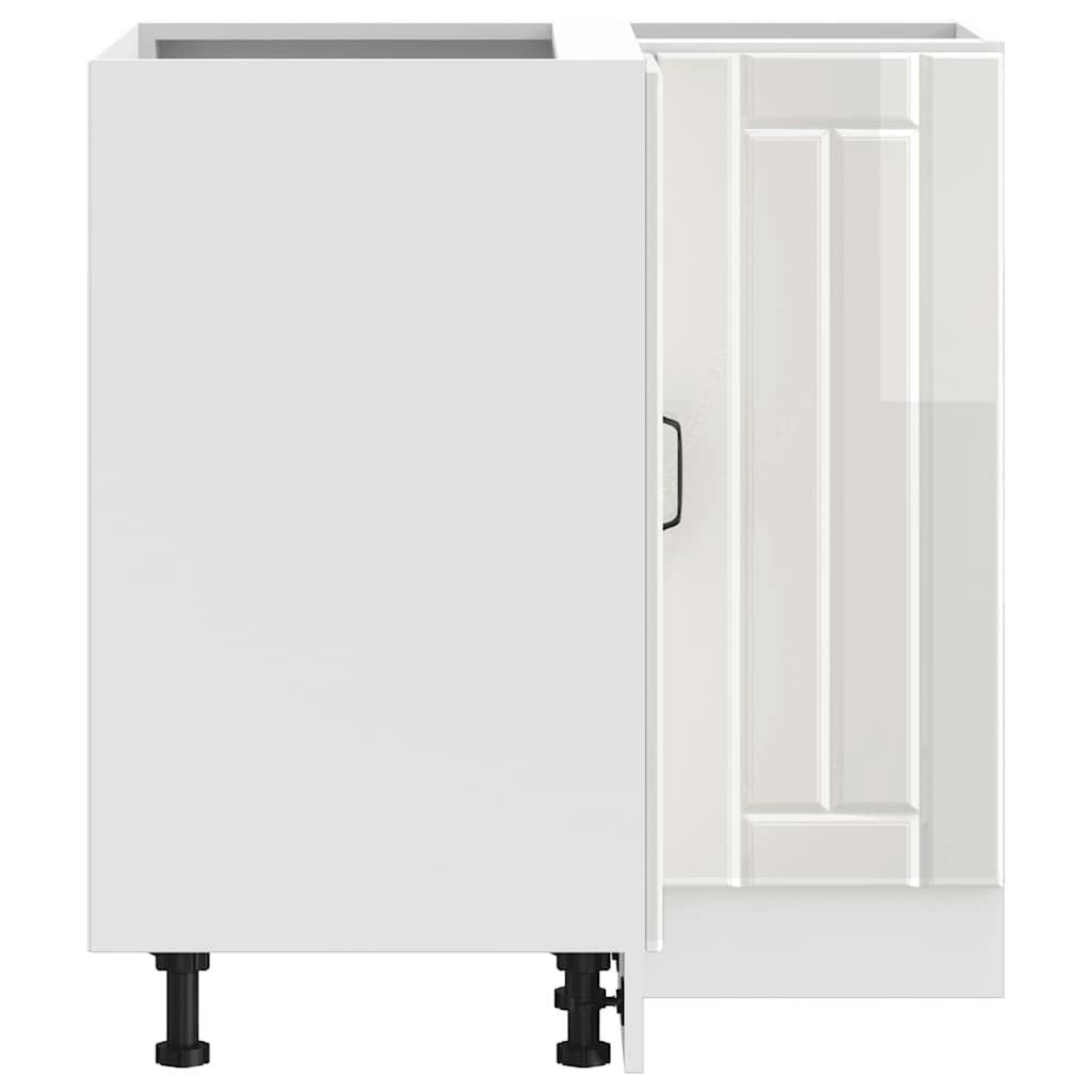 Γωνιακό ντουλάπι βάσης κουζίνας "Lucca" High Gloss White - Pakobazaar