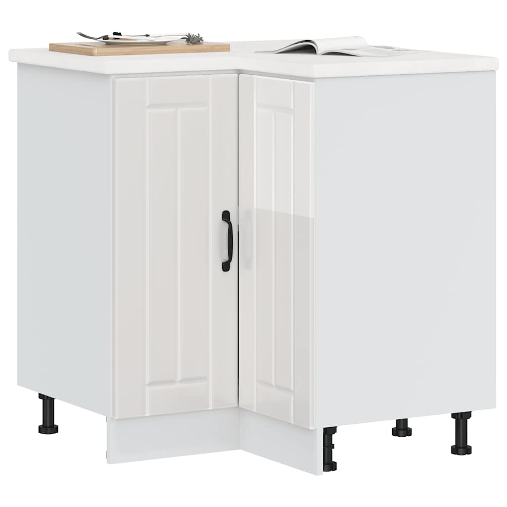Γωνιακό ντουλάπι βάσης κουζίνας "Lucca" High Gloss White - Pakobazaar