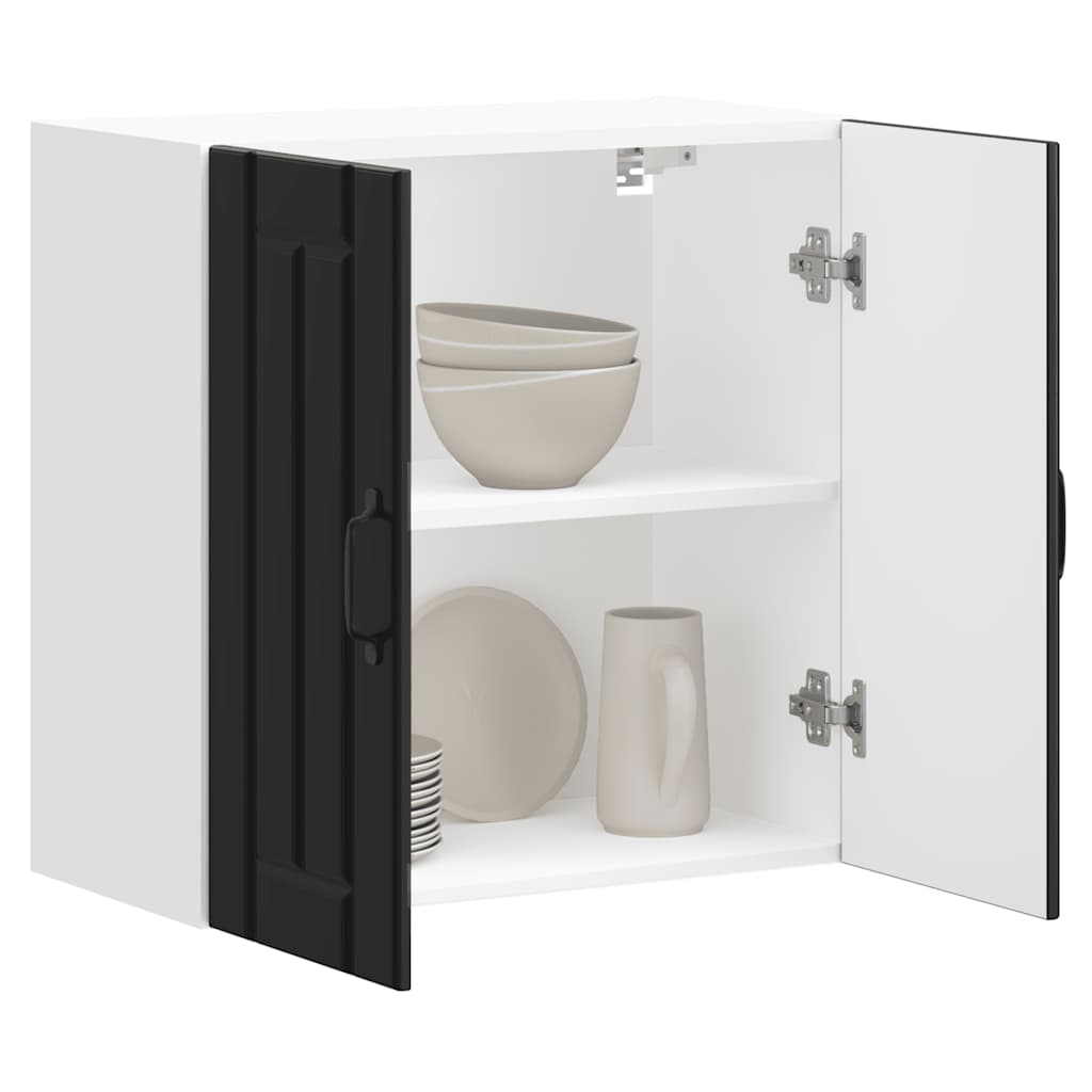 Ντουλάπι τοίχου κουζίνας "Lucca" Μαύρο κατασκευασμένο ξύλο - Pakobazaar