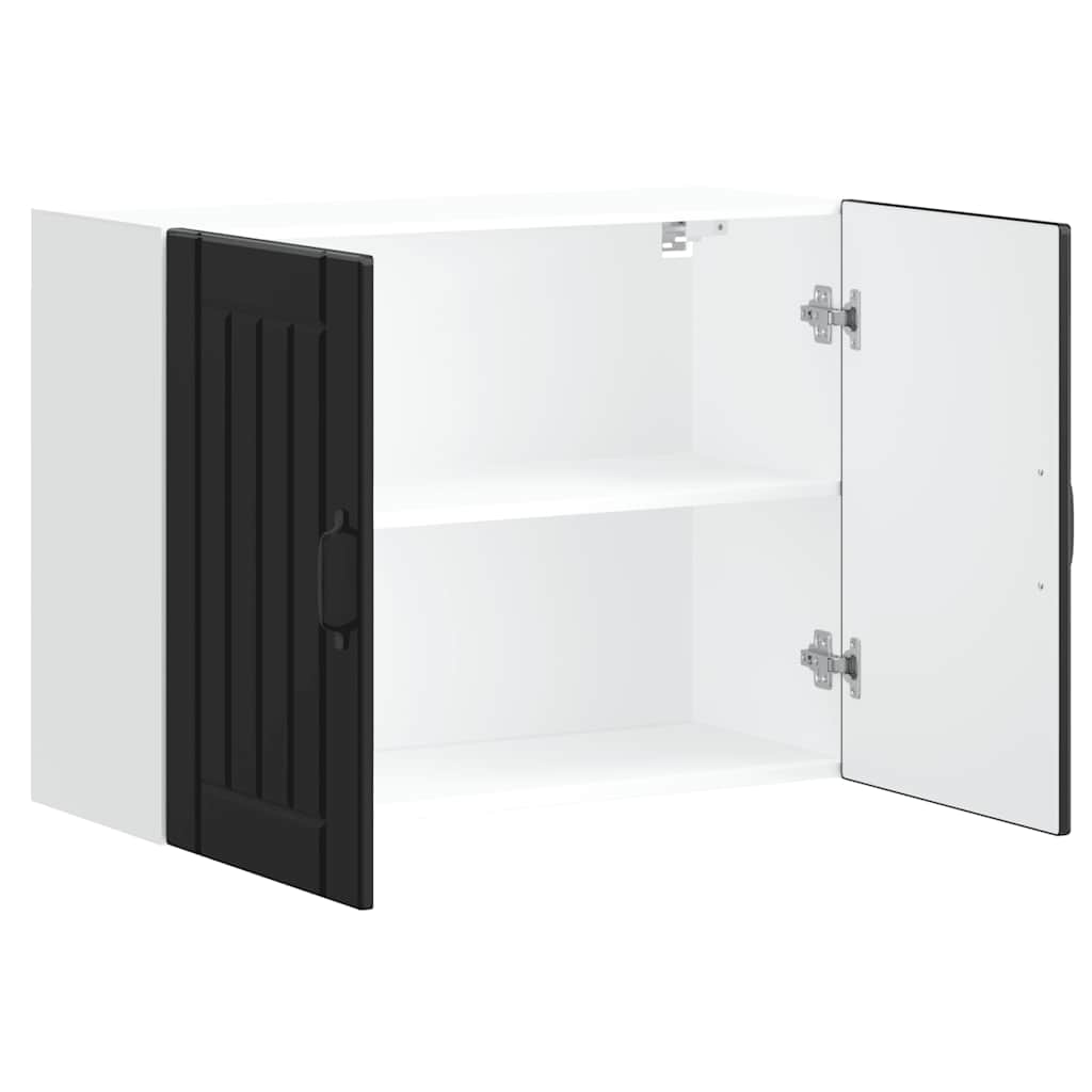 Ντουλάπι τοίχου κουζίνας "Lucca" Μαύρο κατασκευασμένο ξύλο - Pakobazaar