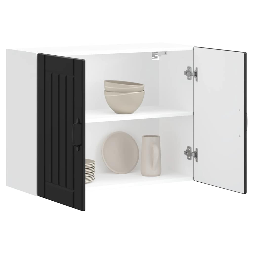 Ντουλάπι τοίχου κουζίνας "Lucca" Μαύρο κατασκευασμένο ξύλο - Pakobazaar