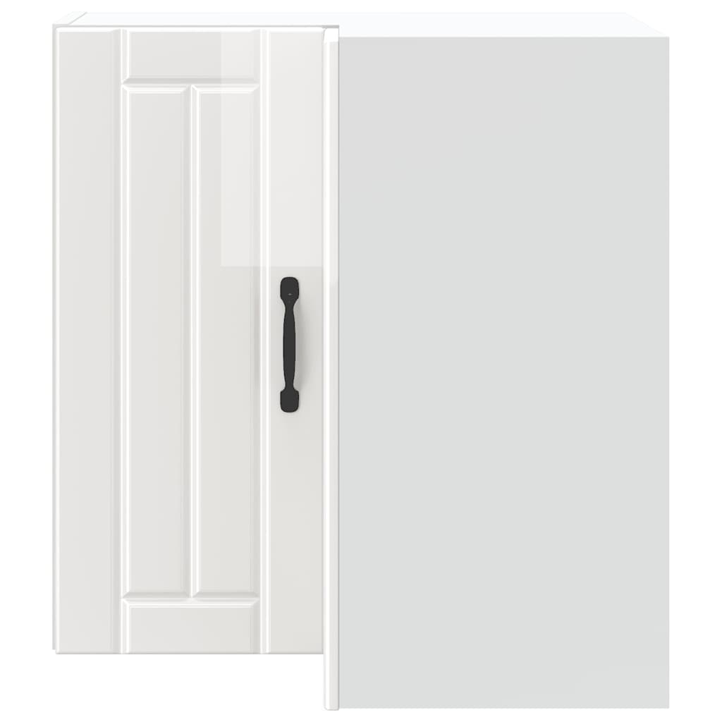 Γωνιακό ντουλάπι τοίχου κουζίνας "Lucca" High Gloss White - Pakobazaar