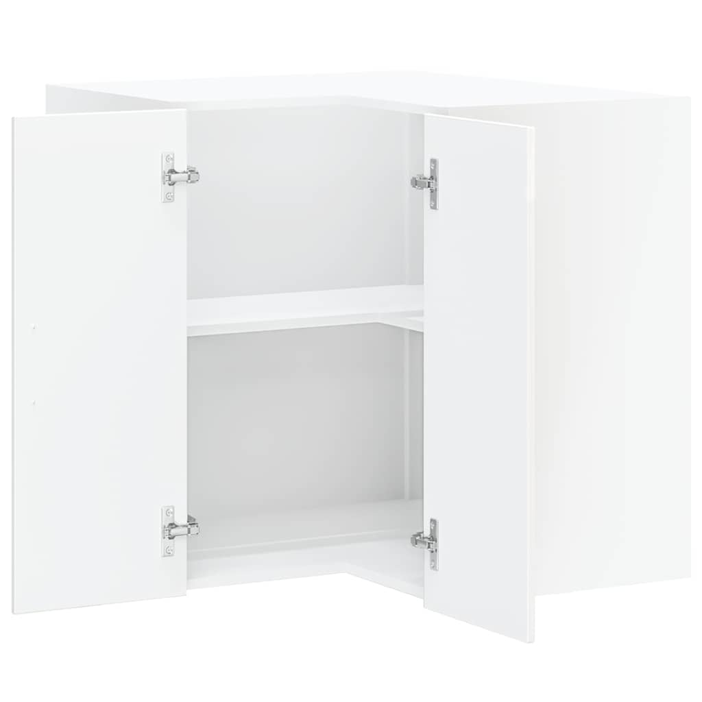 Γωνιακό ντουλάπι τοίχου κουζίνας "Lucca" High Gloss White - Pakobazaar