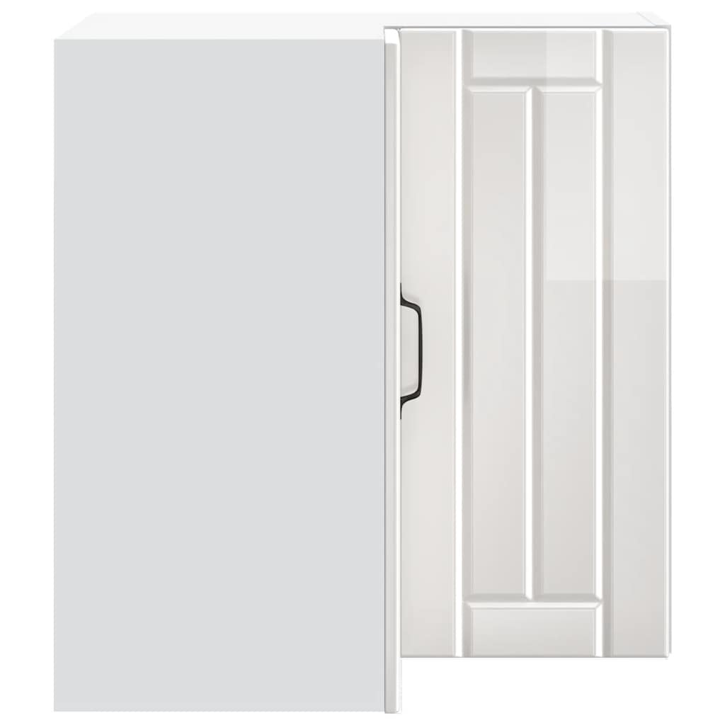 Γωνιακό ντουλάπι τοίχου κουζίνας "Lucca" High Gloss White - Pakobazaar